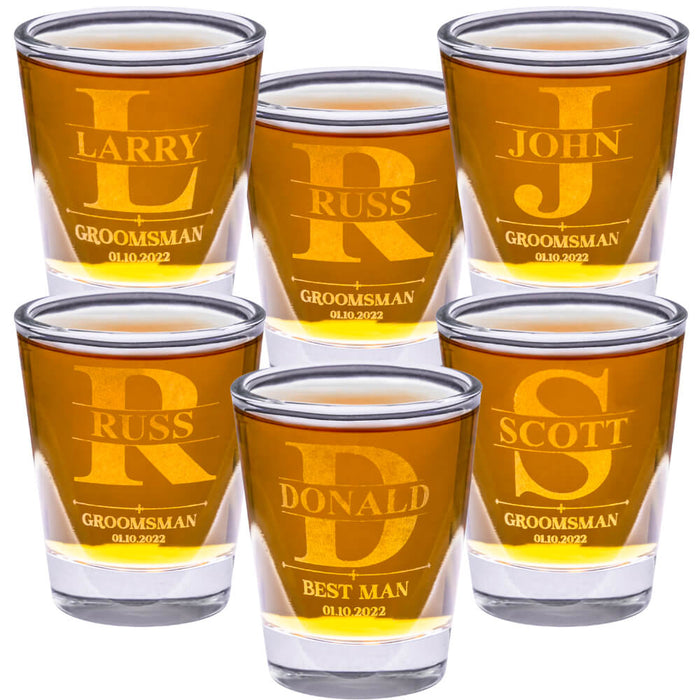 Groomsmen Engraved Shot Glasses