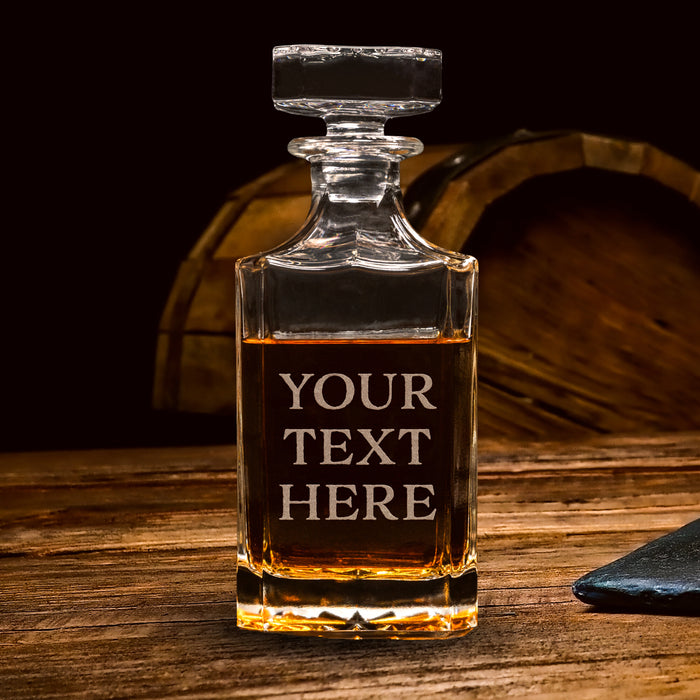 Engraved Text Whiskey Decanter