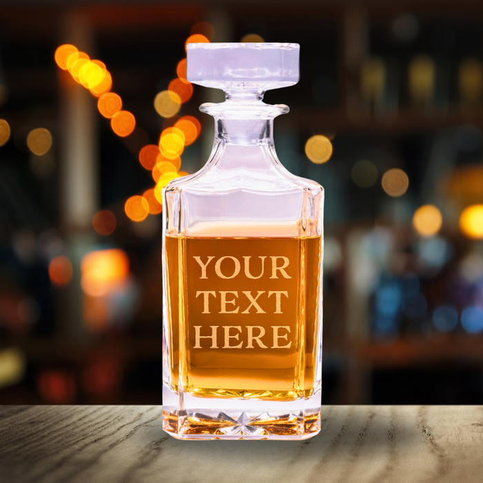 Engraved Text Whiskey Decanter