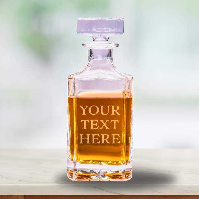 Engraved Text Whiskey Decanter