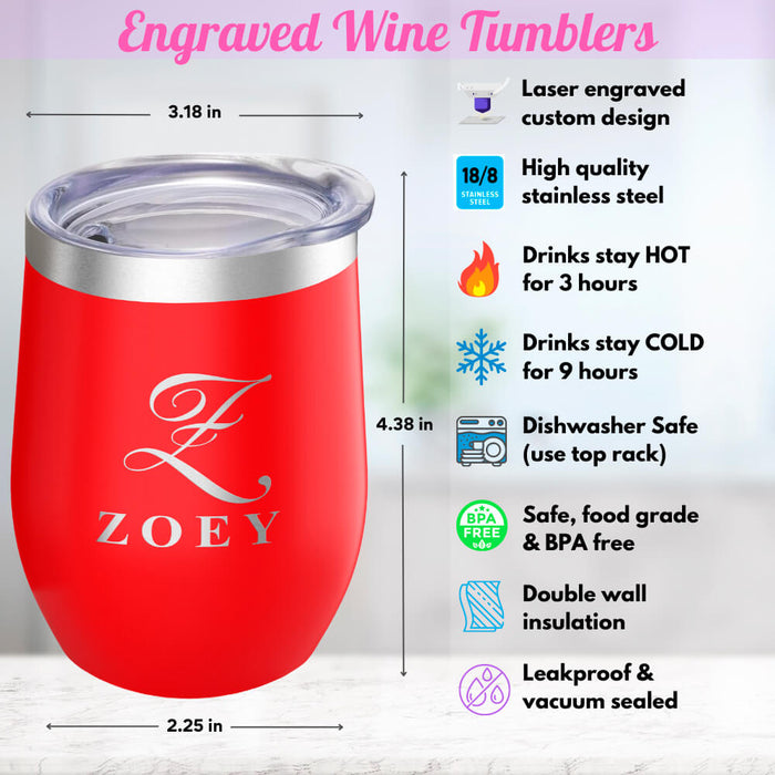 Custom Wine Tumbler - Red