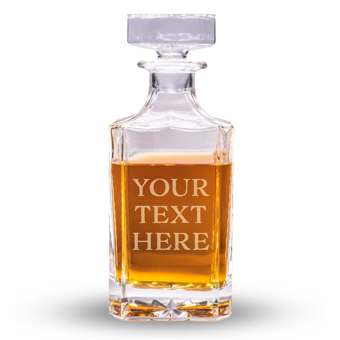 Engraved Text Whiskey Decanter