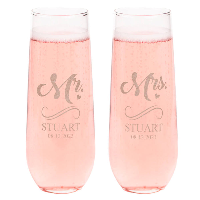 Custom Stemless Champagne Flutes