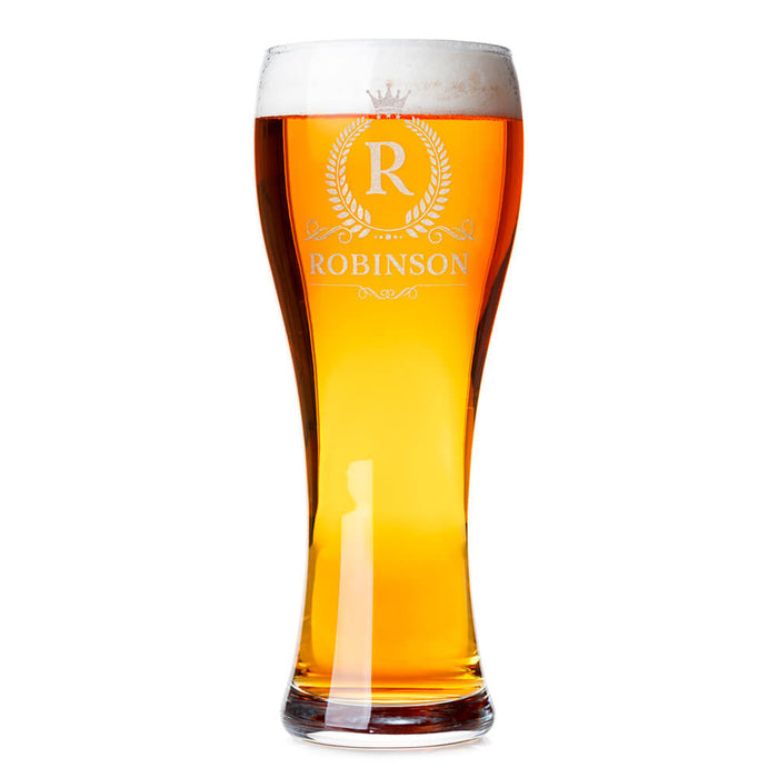 Engraved Beer Pilsner Glass