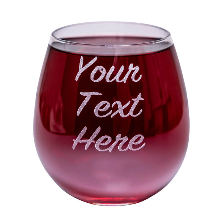 Stemless Wine Glass Custom Text