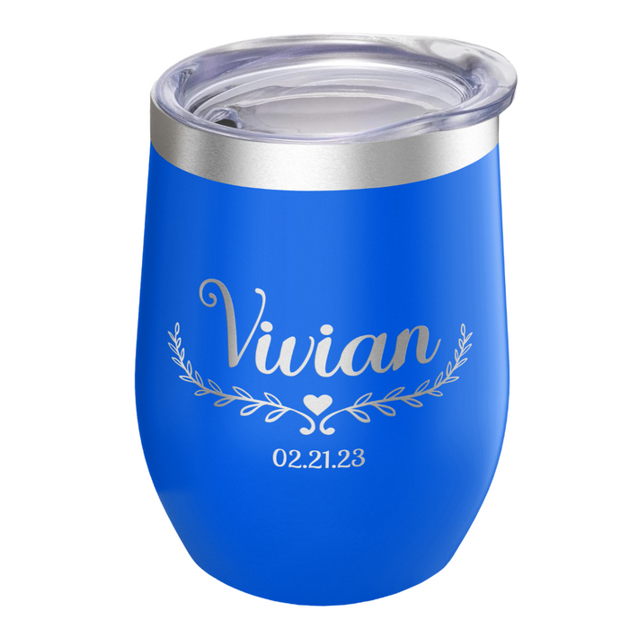Custom Wine Tumbler - Blue