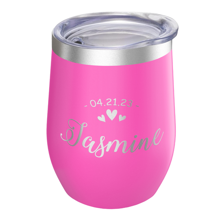 Custom Wine Tumbler - Pink
