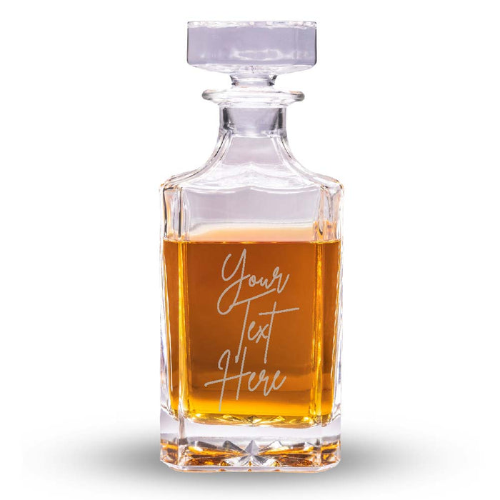 Engraved Text Whiskey Decanter