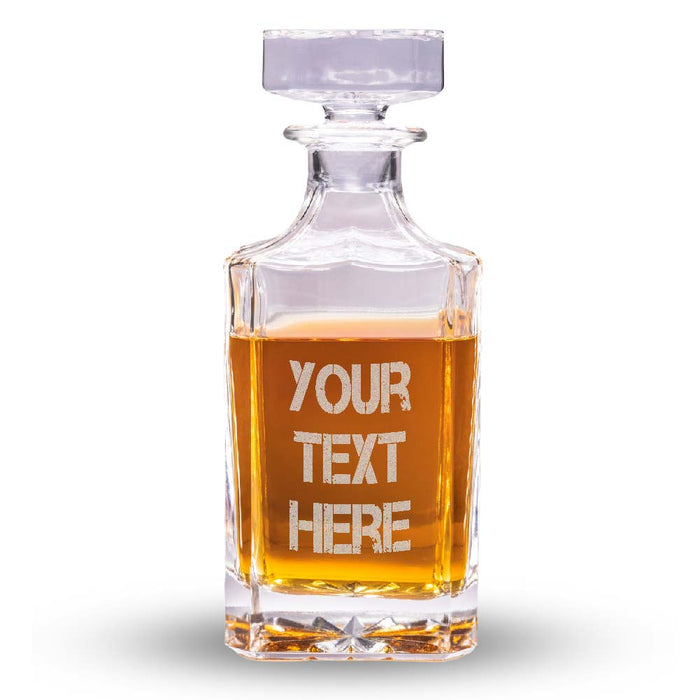 Engraved Text Whiskey Decanter
