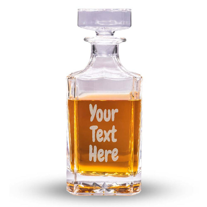 Engraved Text Whiskey Decanter