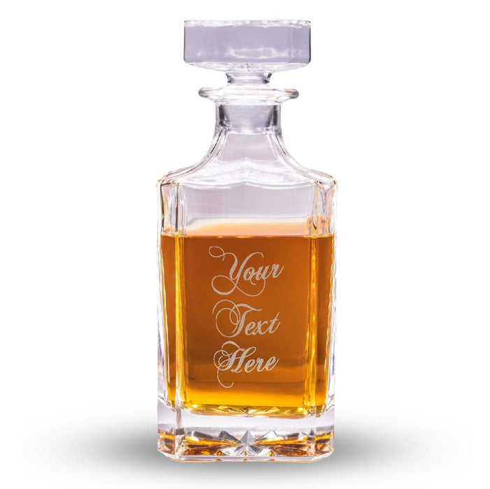 Engraved Text Whiskey Decanter