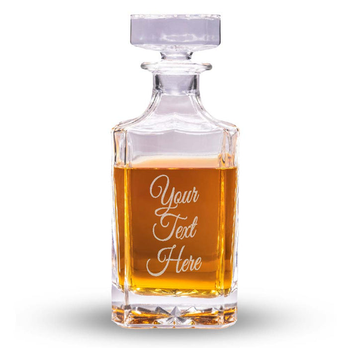 Engraved Text Whiskey Decanter