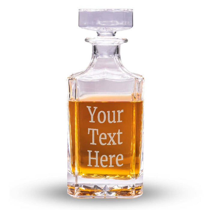 Engraved Text Whiskey Decanter