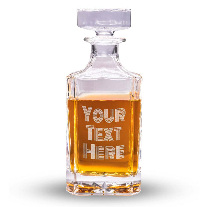 Engraved Text Whiskey Decanter