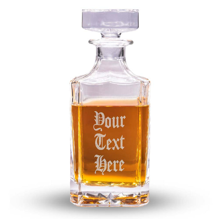 Engraved Text Whiskey Decanter