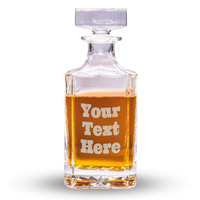 Engraved Text Whiskey Decanter