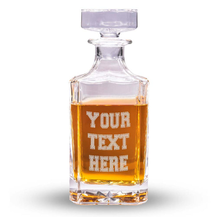 Engraved Text Whiskey Decanter