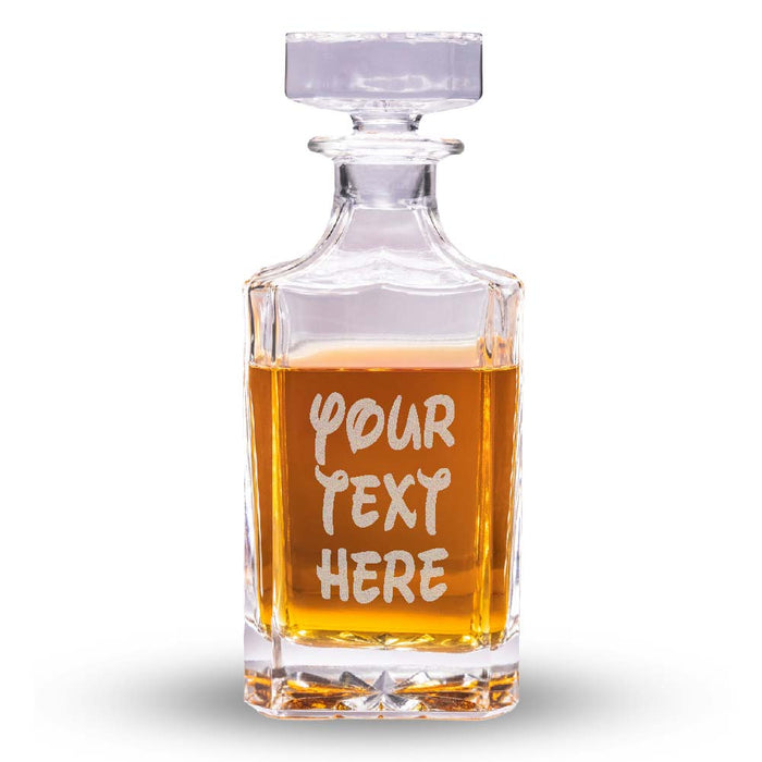 Engraved Text Whiskey Decanter