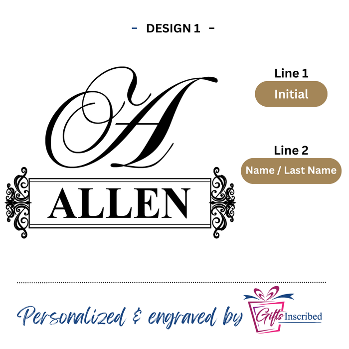 Custom Whiskey Decanter & 4 Glasses Set