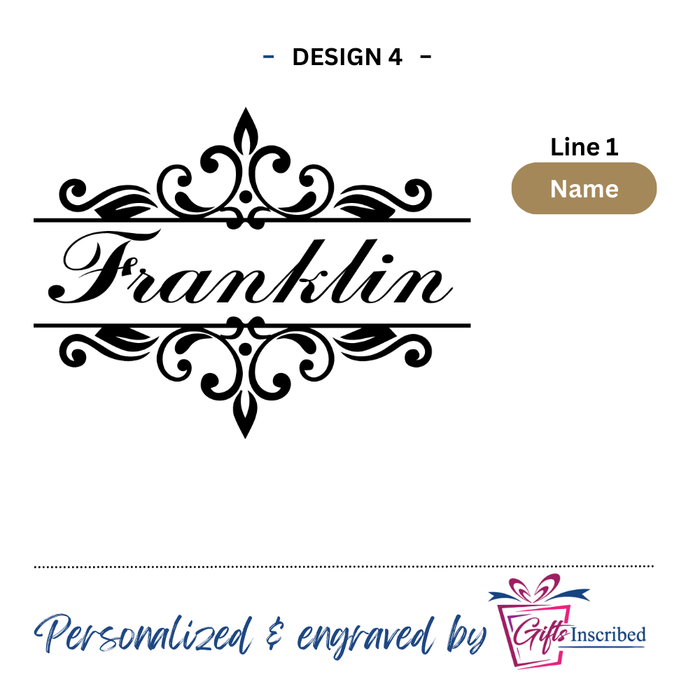 Custom Whiskey Decanter & 4 Glasses Set