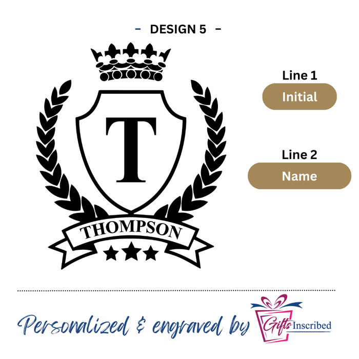 Custom Whiskey Decanter & 4 Glasses Set