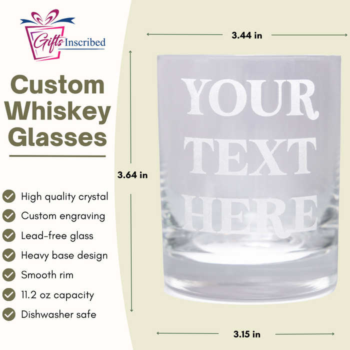 Custom Text Whiskey Decanter Set