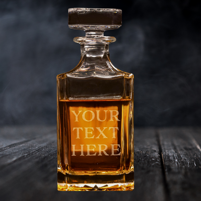Engraved Text Whiskey Decanter
