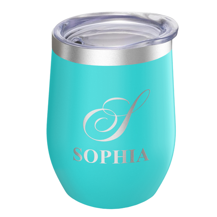 Custom Wine Tumbler - Teal