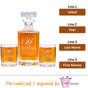 Whiskey Decanter + 2 Glasses Design 9