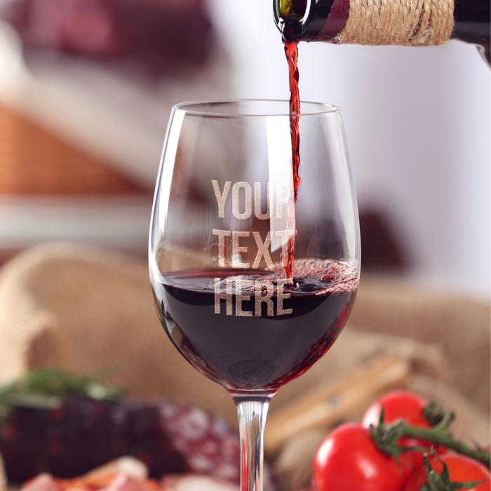 Custom Text Wine Glass