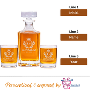 Whiskey Decanter + 2 Glasses Design 10