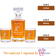 Whiskey Decanter + 2 Glasses Design 11