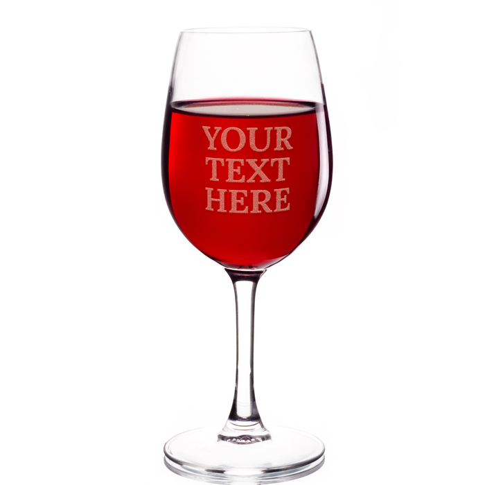 Custom Text Wine Glass