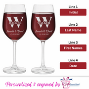 Mr & Mrs Wine Glasses Design 1