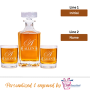 Whiskey Decanter + 2 Glasses Design 1