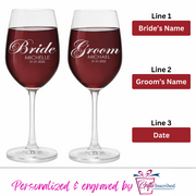 Mr & Mrs Wine Glasses Design 4