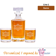 Whiskey Decanter + 2 Glasses Design 4