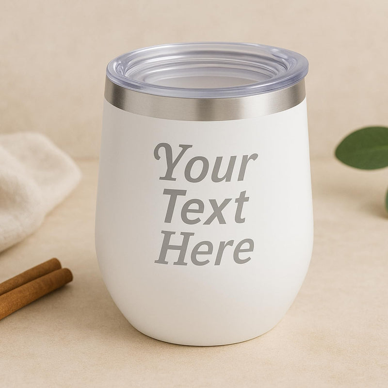 Personalized Wine Tumbler with Lid | Custom Engraved Stainless Steel Mug