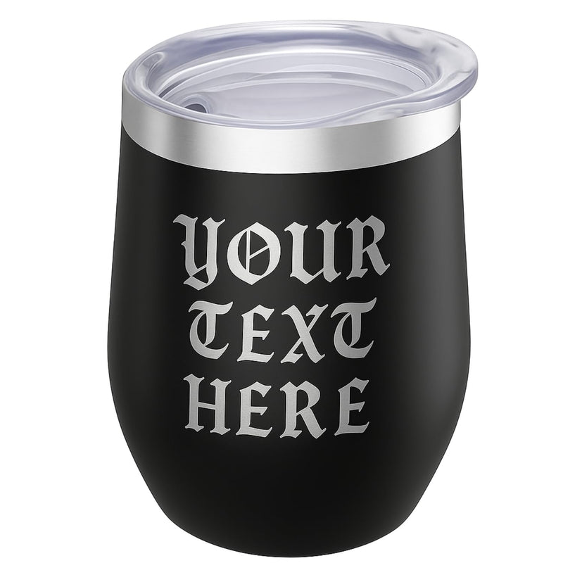 Personalized Wine Tumbler with Lid | Custom Engraved Stainless Steel Mug