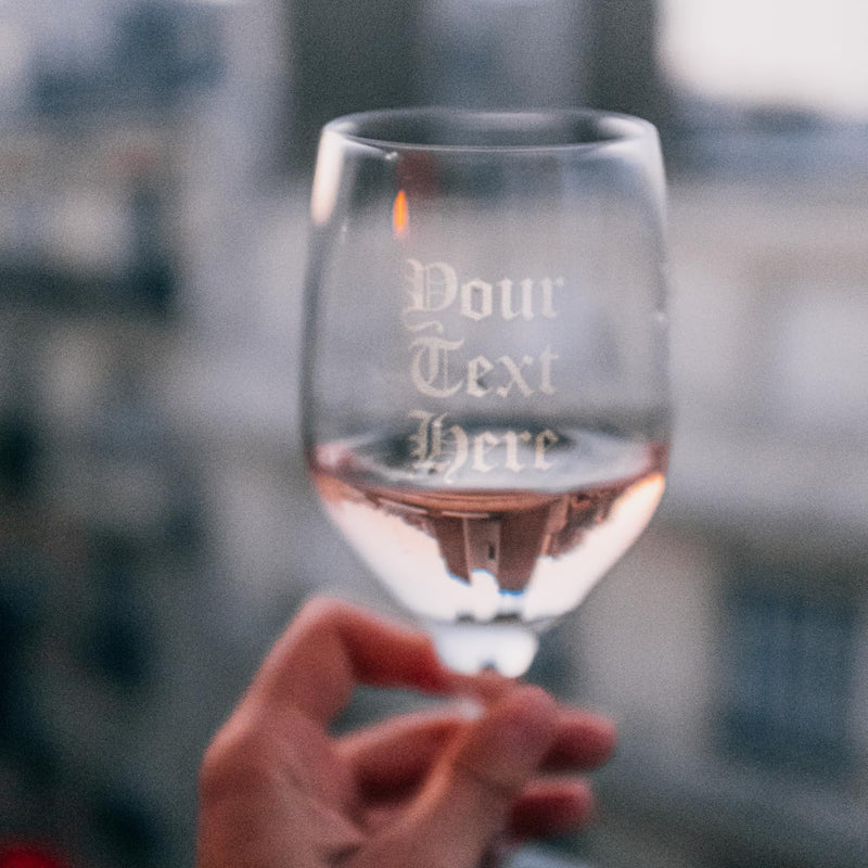 Personalized Wine Glass – Custom Laser Engraved Wedding Gift