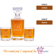 Whiskey Decanter + 2 Glasses Design 7