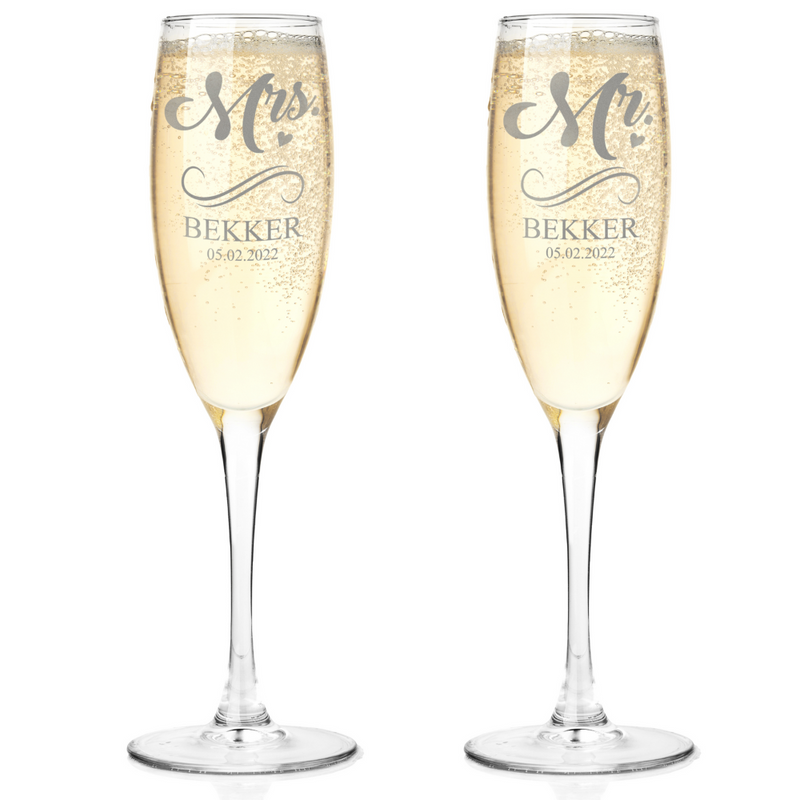 Personalized Champagne Glasses Set Of 2