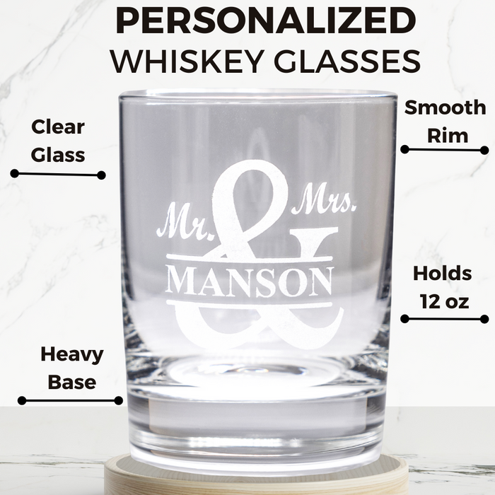 Custom Whiskey Decanter & 4 Glasses Set