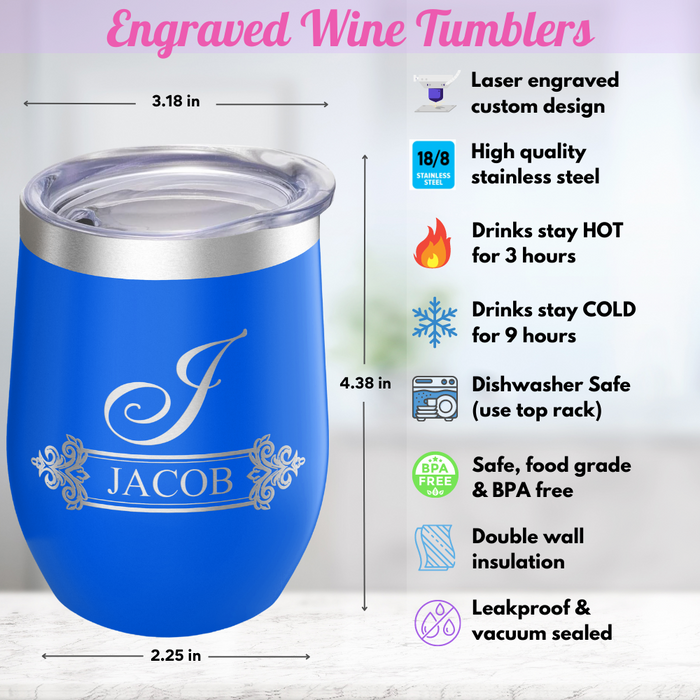 Custom Wine Tumbler - Blue