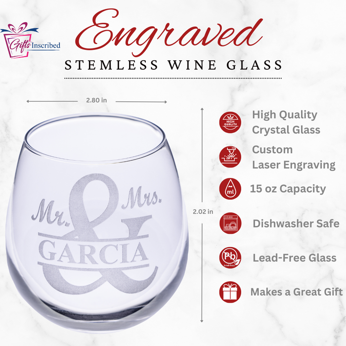 Custom Stemless Wine Glass Set