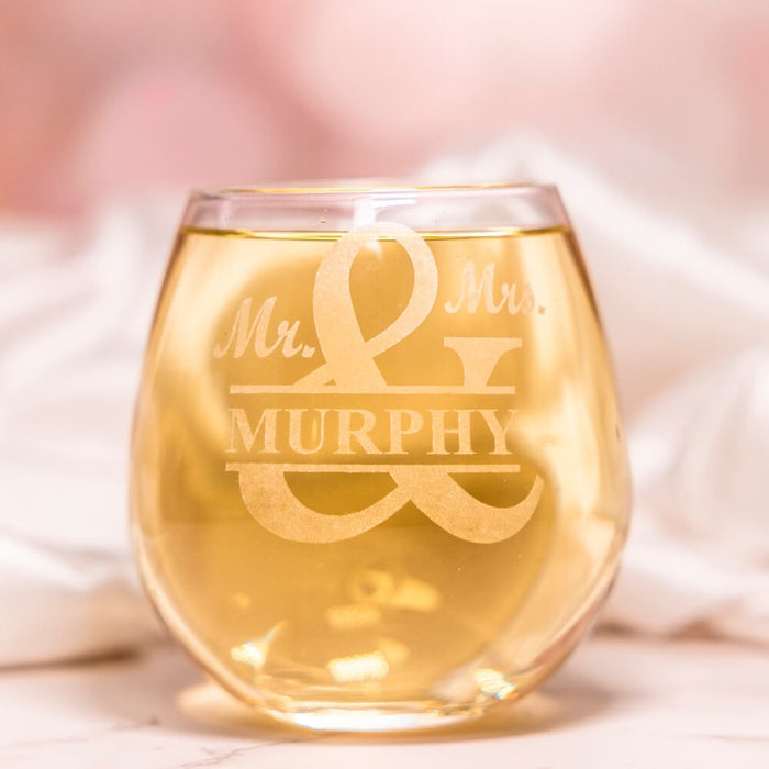 Custom Stemless Wine Glass Set