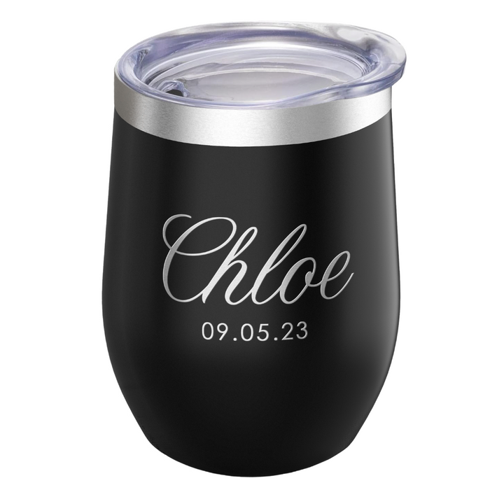 Custom Wine Tumbler - Black