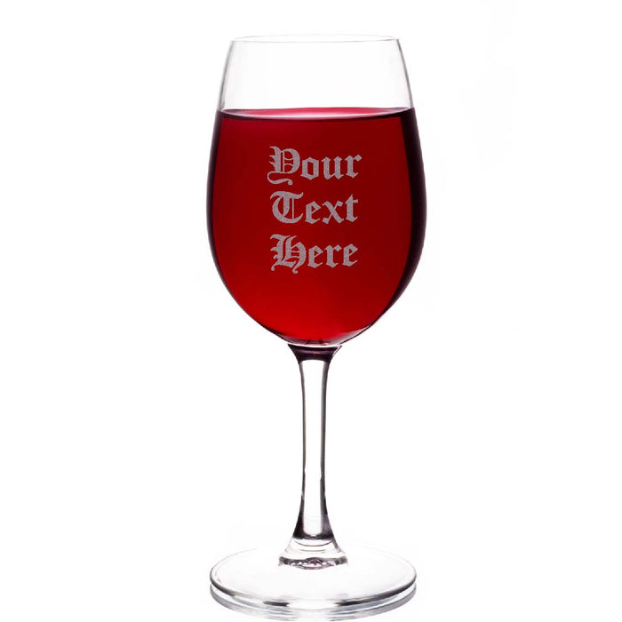 Custom Text Wine Glass