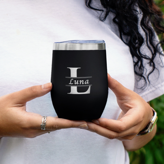 Custom Wine Tumbler - Black