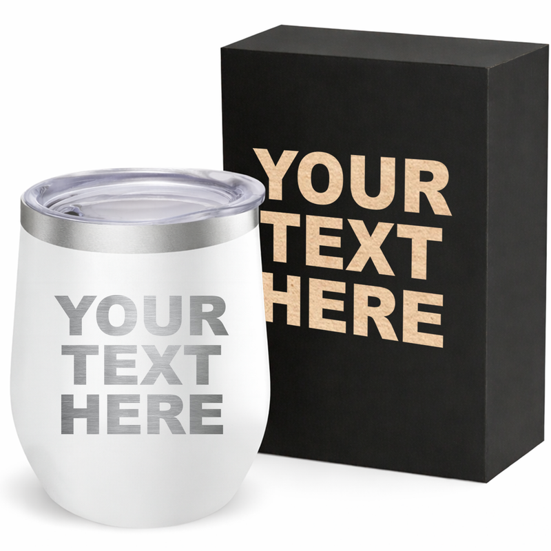 Personalized Wine Tumbler with Lid | Custom Engraved Stainless Steel Mug